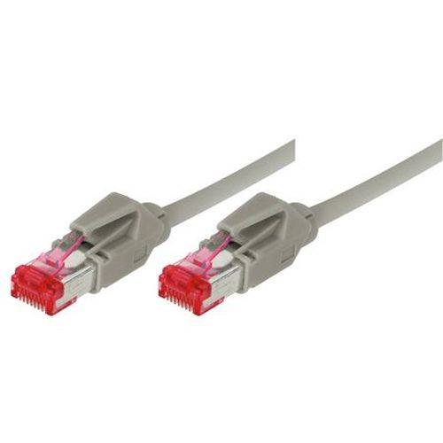 Tecline Patchkabel Cat. 6, S/FTP (PIMF), Crossover, halogenfrei, mit Rastnasenschutz, grau, 7,5 m-0