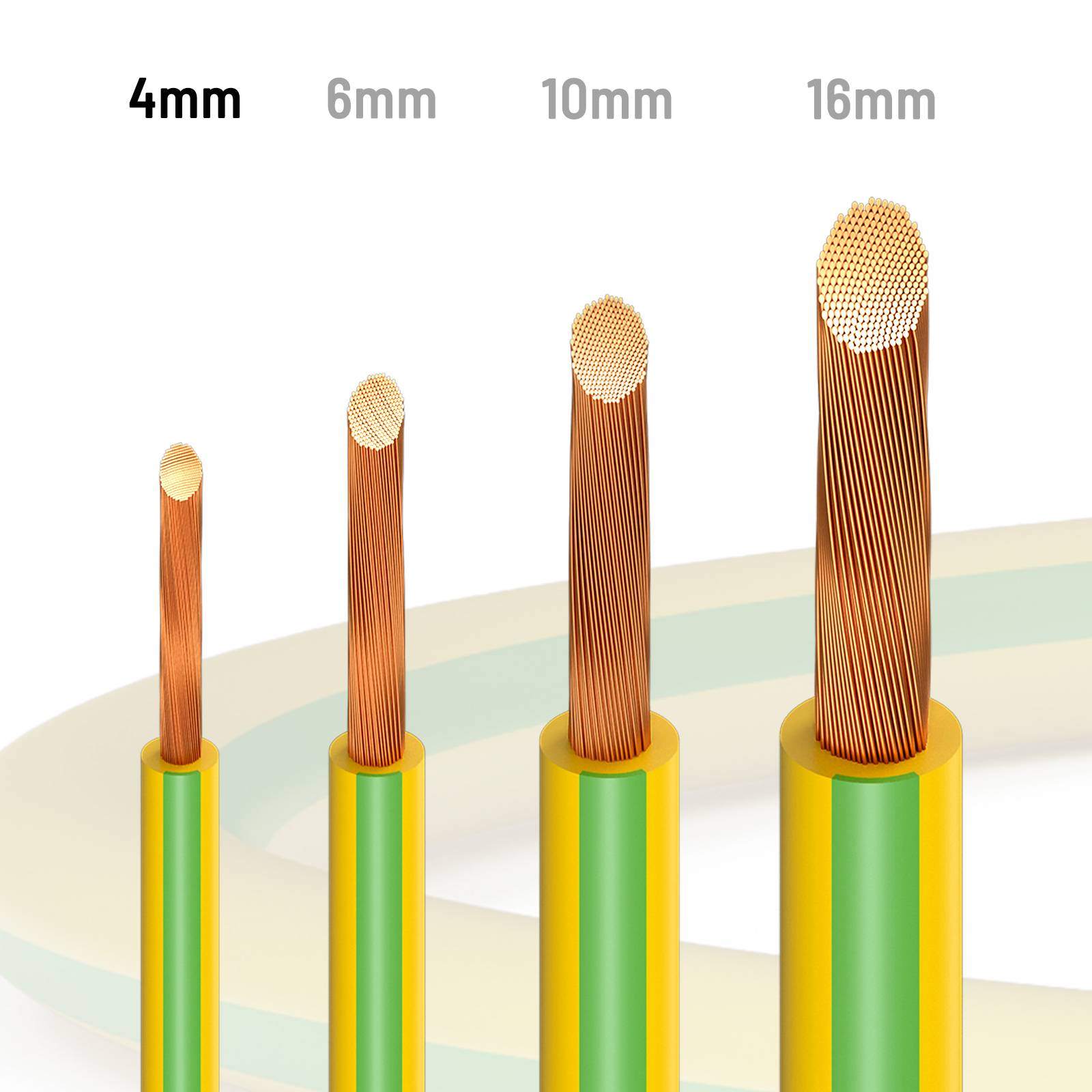 hb-digital 15m PVC Aderleitung H07V-K Erdungskabel 4mm2 Erdungsleitung flexibel-4