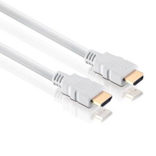 High Speed HDMI Cable with Ethernet, Gold-Plated, HDMI Male A / HDMI Male A, White, 5.0 m