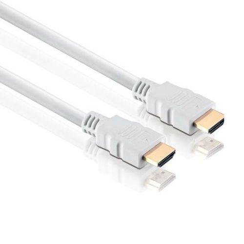 High Speed HDMI Cable with Ethernet, Gold-Plated, HDMI Male A / HDMI Male A, White, 5.0 m-0