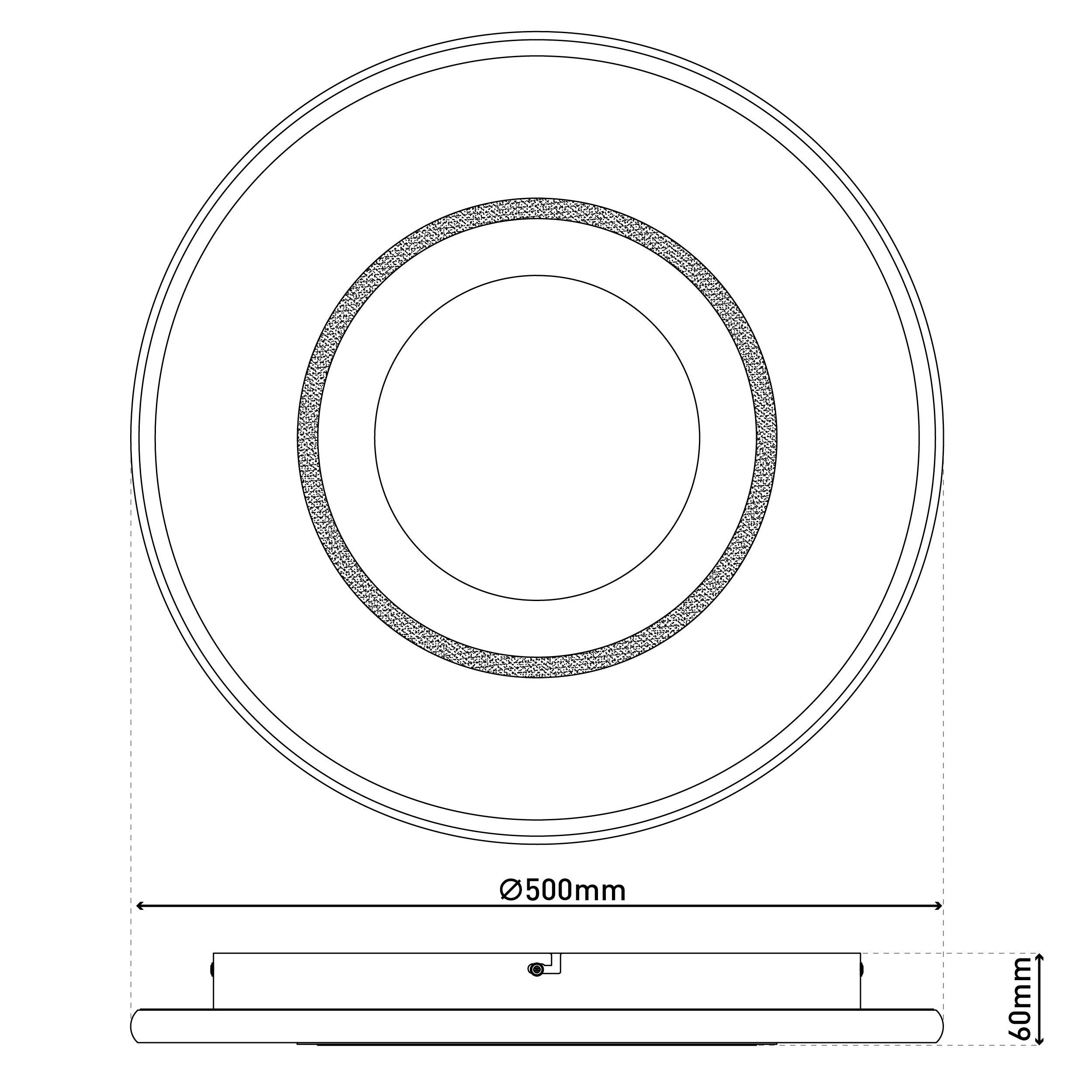 LED Deckenleuchte "LIVANA" CCT / RGB Mondstruktur D: 50 cm-5