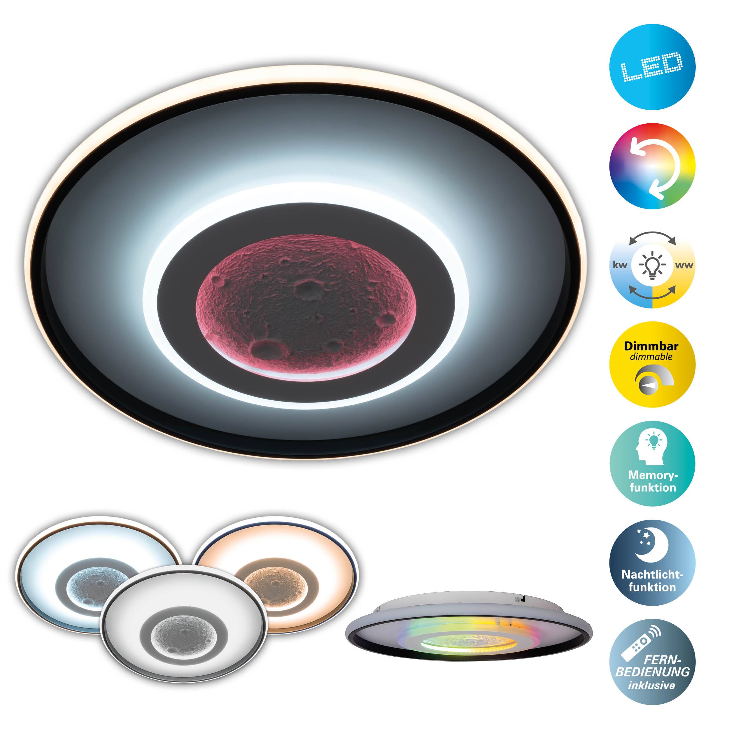 LED Deckenleuchte "LIVANA" CCT / RGB Mondstruktur D: 50 cm-1