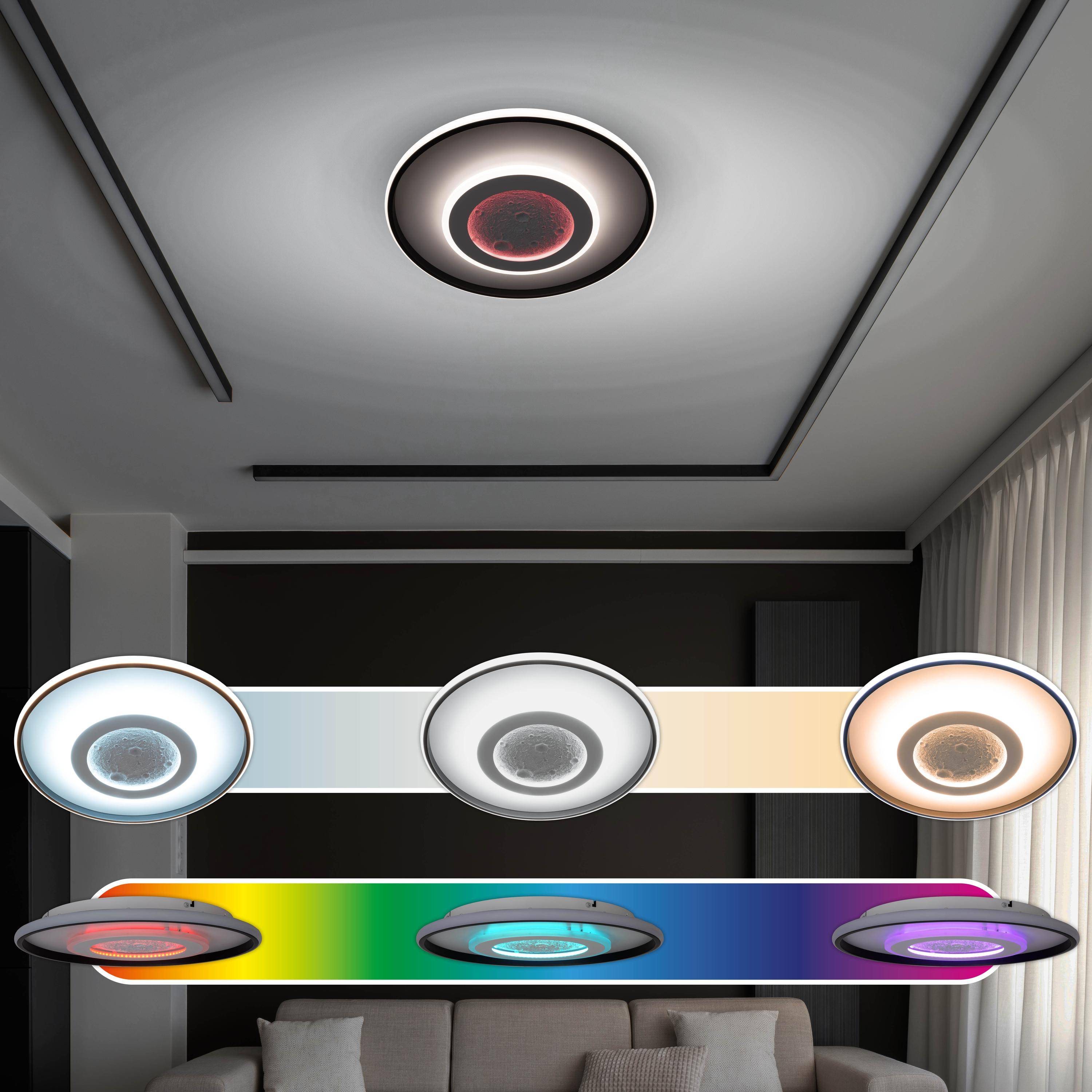 LED Deckenleuchte "LIVANA" CCT / RGB Mondstruktur D: 50 cm-4
