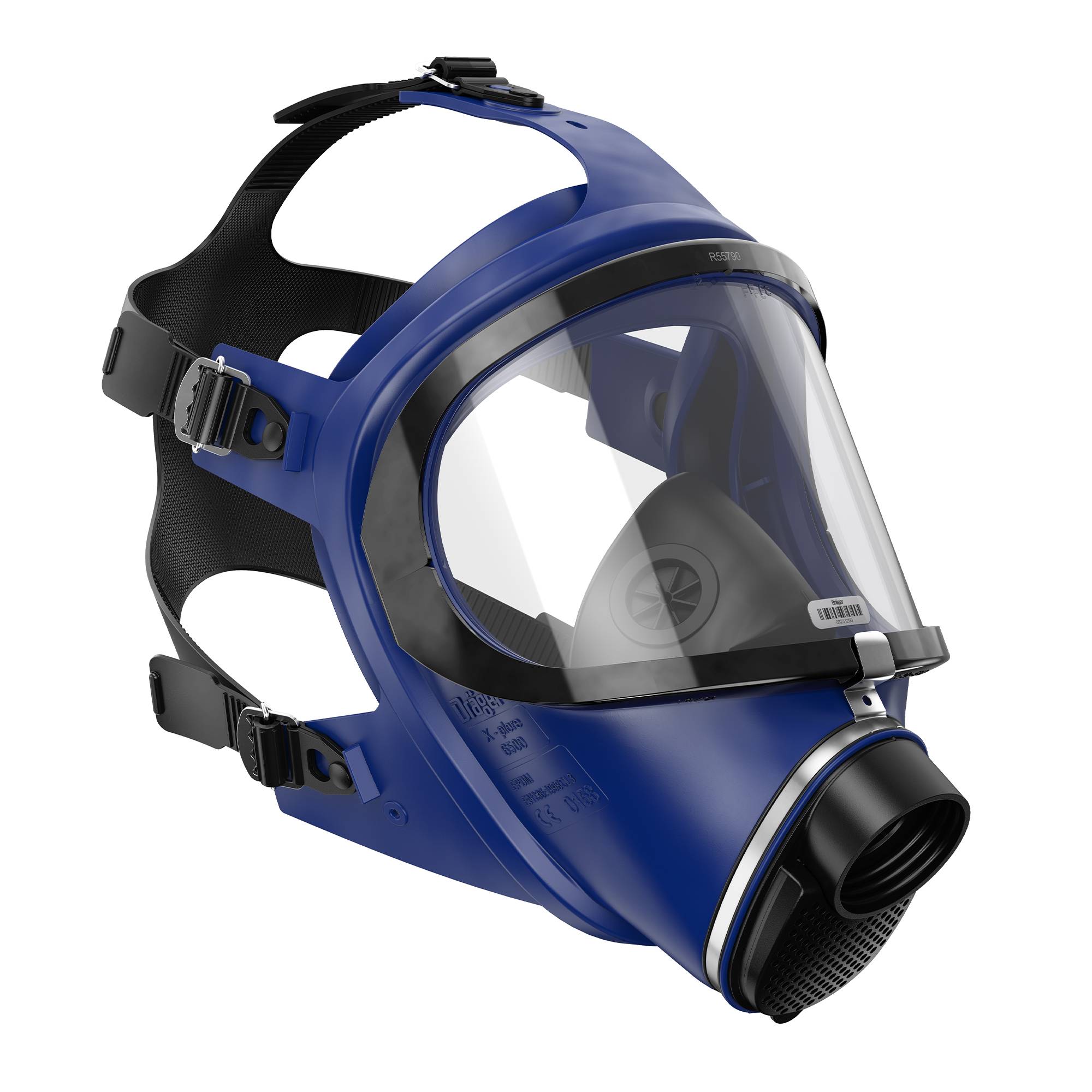 Dräger Atemschutzmaske Maske X-Plore 6570 SI/BL-PC-RA-K/SW Einfilter Vollmaske Maske mit Sprechmembran-0