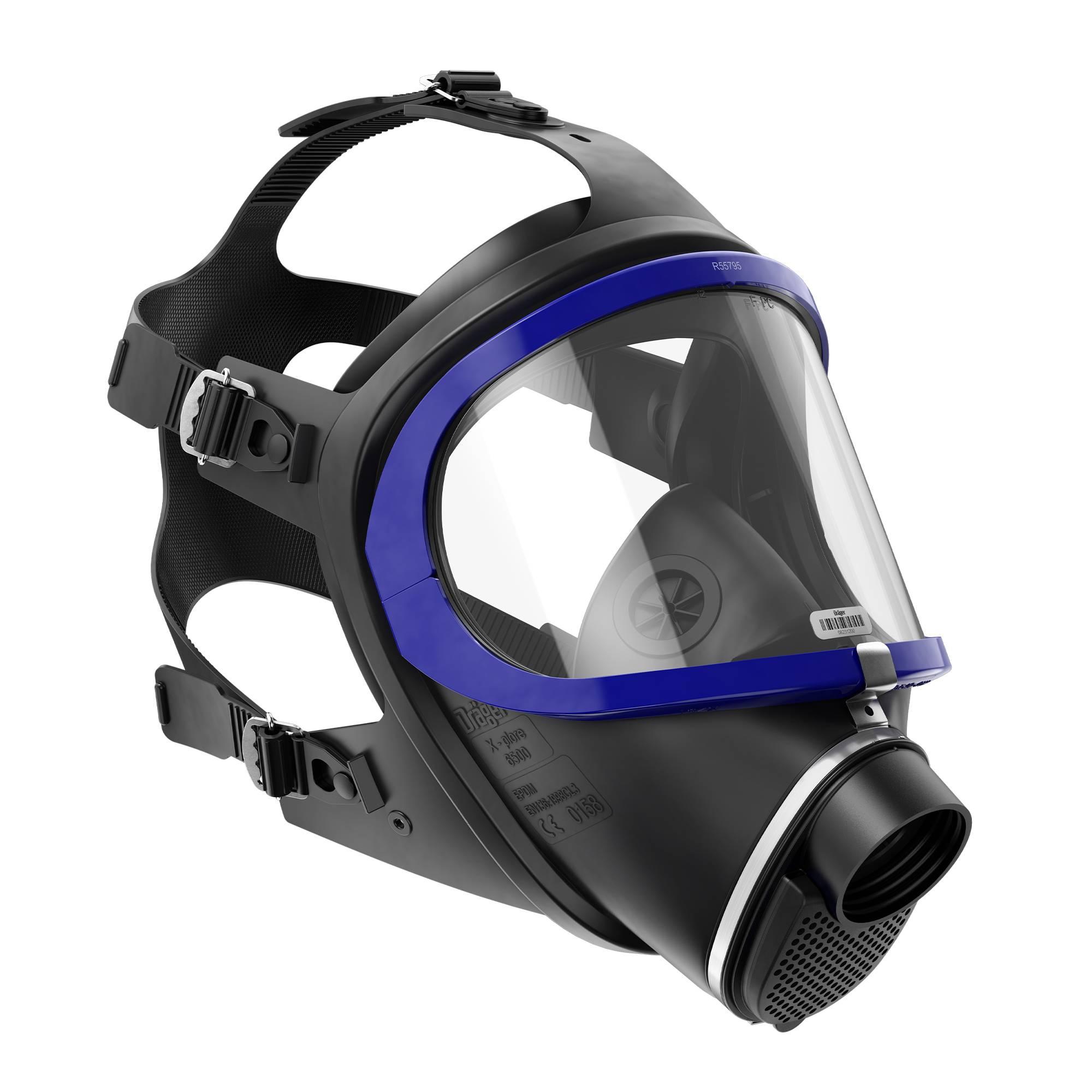 Dräger Atemschutzmaske X-plore 6300 Gasmaske EPDM-PC-RA-K/BL Vollmaske EPDM/PC, EN 136, mit Sprechmembran-0