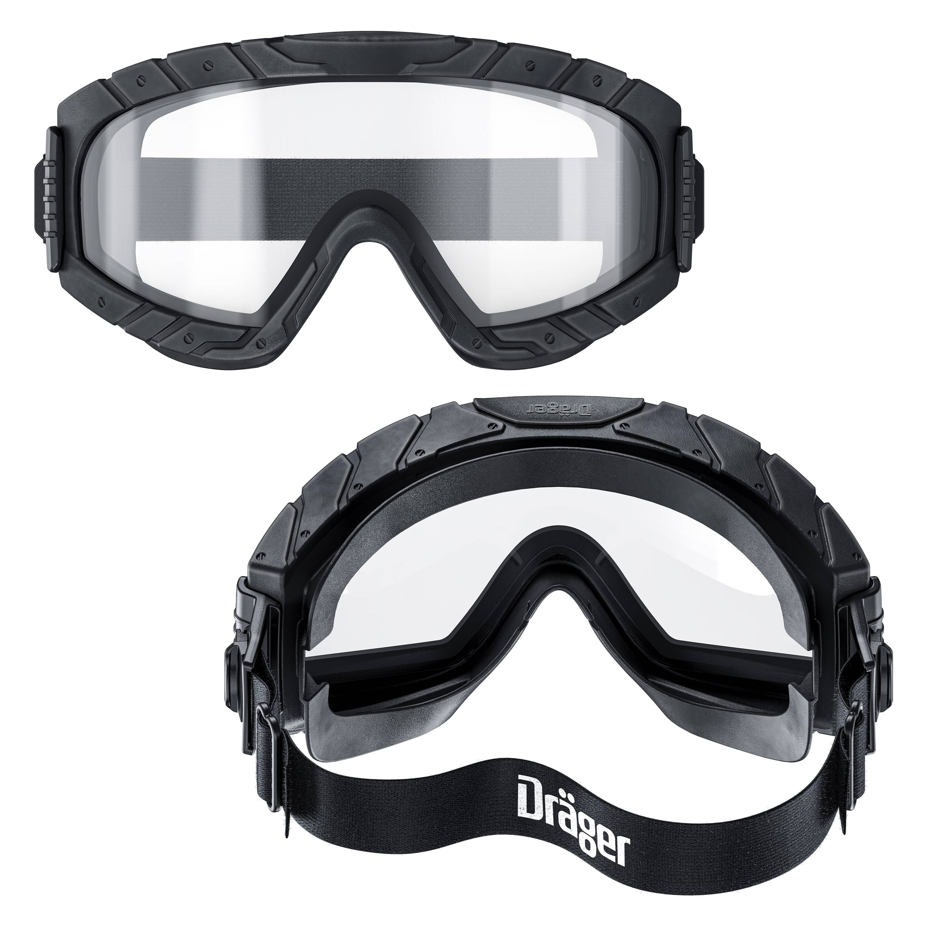Dräger Vollsichtbrille X-pect 4800 Sicherheitsbrille mit beschlagfreien und kratzfesten Doppelvisier - Farbe Schwarz-1