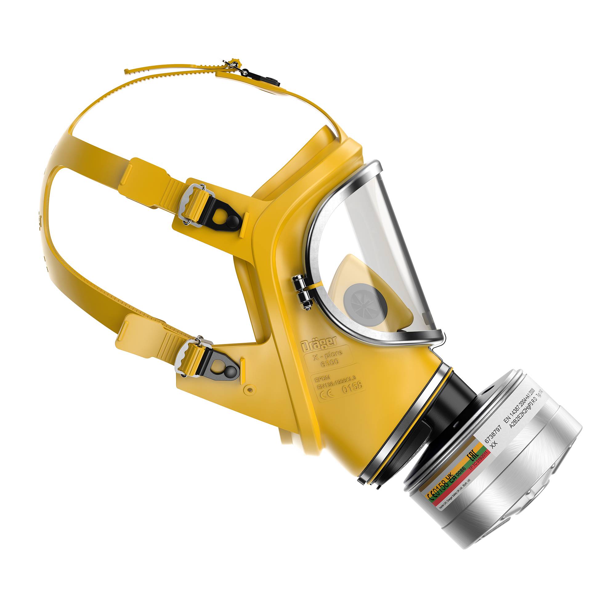 Dräger Atemschutzmaske Maske X-Plore 6570 SI/GE-L-RA Einfilter Vollmaske Maske mit Sprechmembran-1