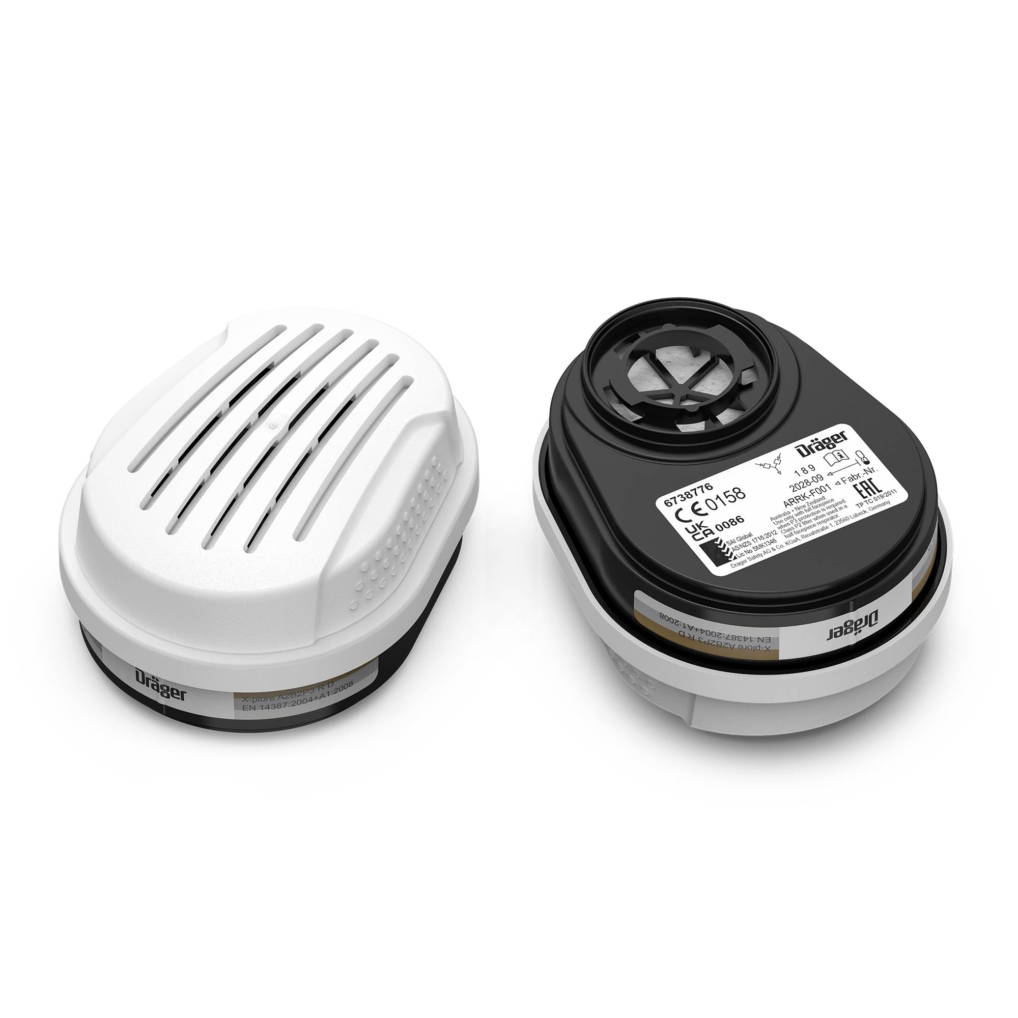 Dräger Atemschutz Kombi-filter Bajonett A2B2 P3 R D Gas- u. Partikelfilter für X-plore 3300 3500 u. 5500 Reihe-0