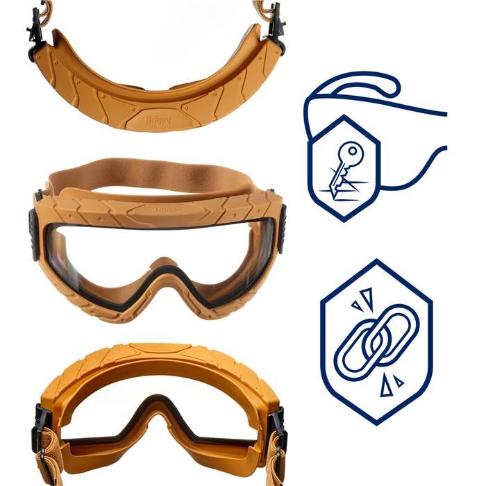 Dräger Vollsichtbrille X-pect 4900 - Sicherheitsbrille mit beschlagfreien und kratzfesten Doppelvisier Farbe Sand-2