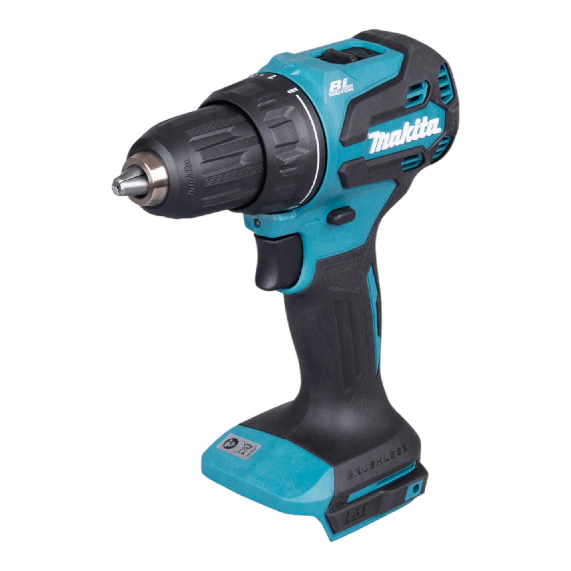 Makita DDF490Z, Handbohrmaschine, Ohne Schlüssel, Bürstenlos, Bohrer, Blau, Schwarz, 1,3 cm-0