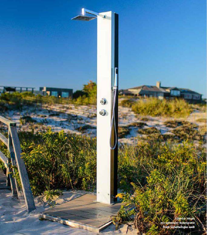 Eichenwald Modell 70 Solardusche Garten Glasdusche Curacao Blau-3