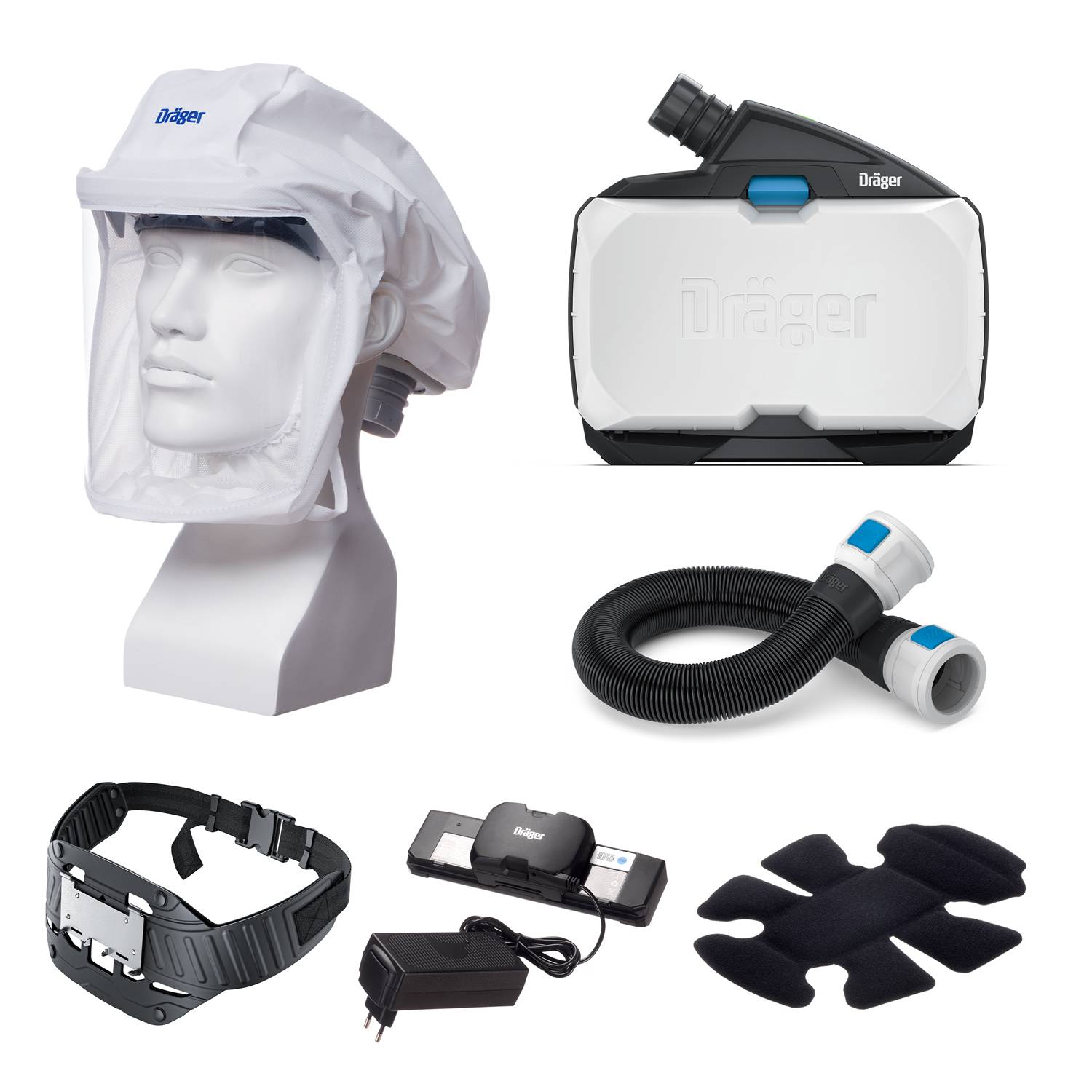Dräger Haubenset Gebläsefilter X-plore 8000 für Trockenbau Schimmelentfernung Gartenarbeit Lackierarbeiten-2