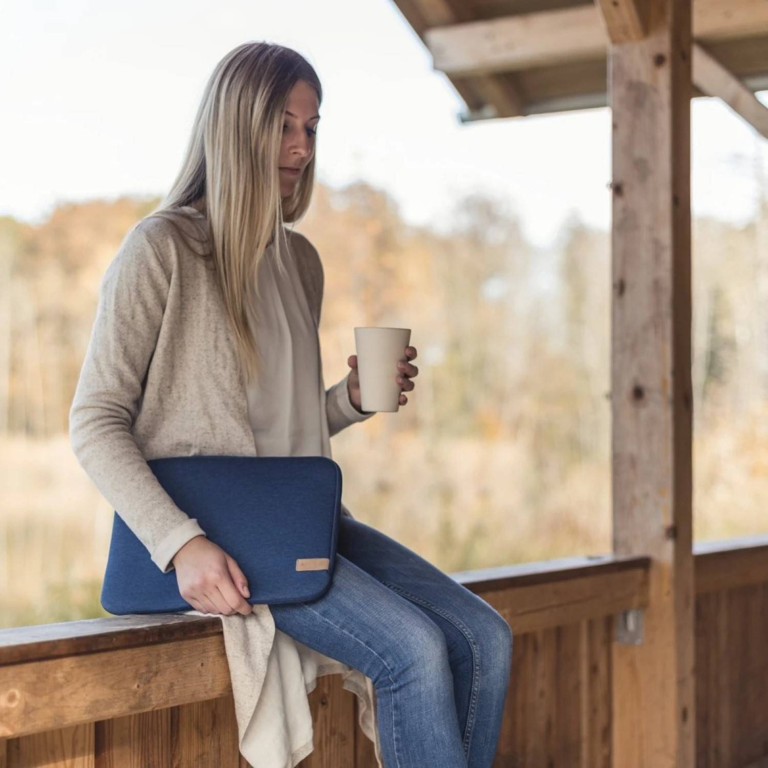 Notebook-Sleeve Jersey Blau 14" bis 15"-3