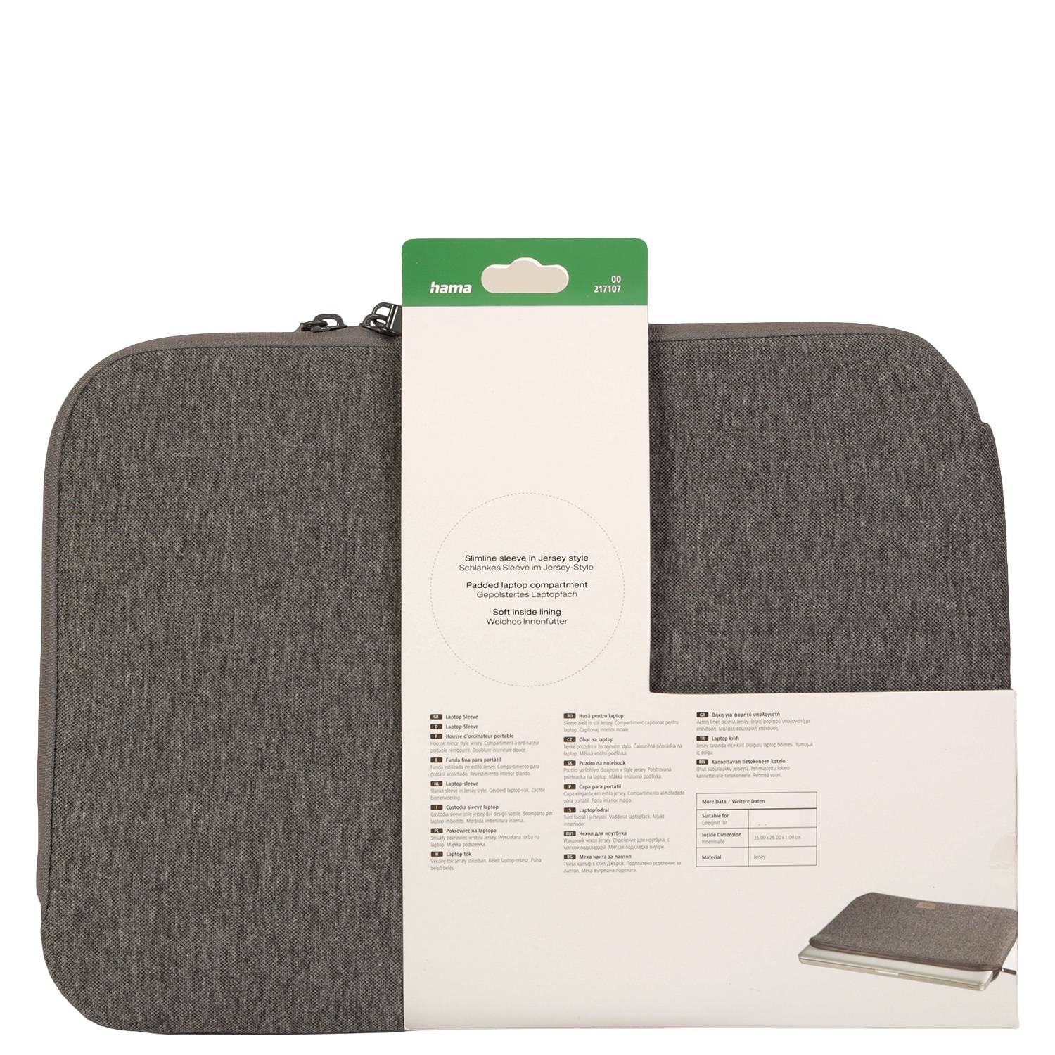 Notebook-Sleeve Jersey Dunkelgrau 14" bis 15"-4