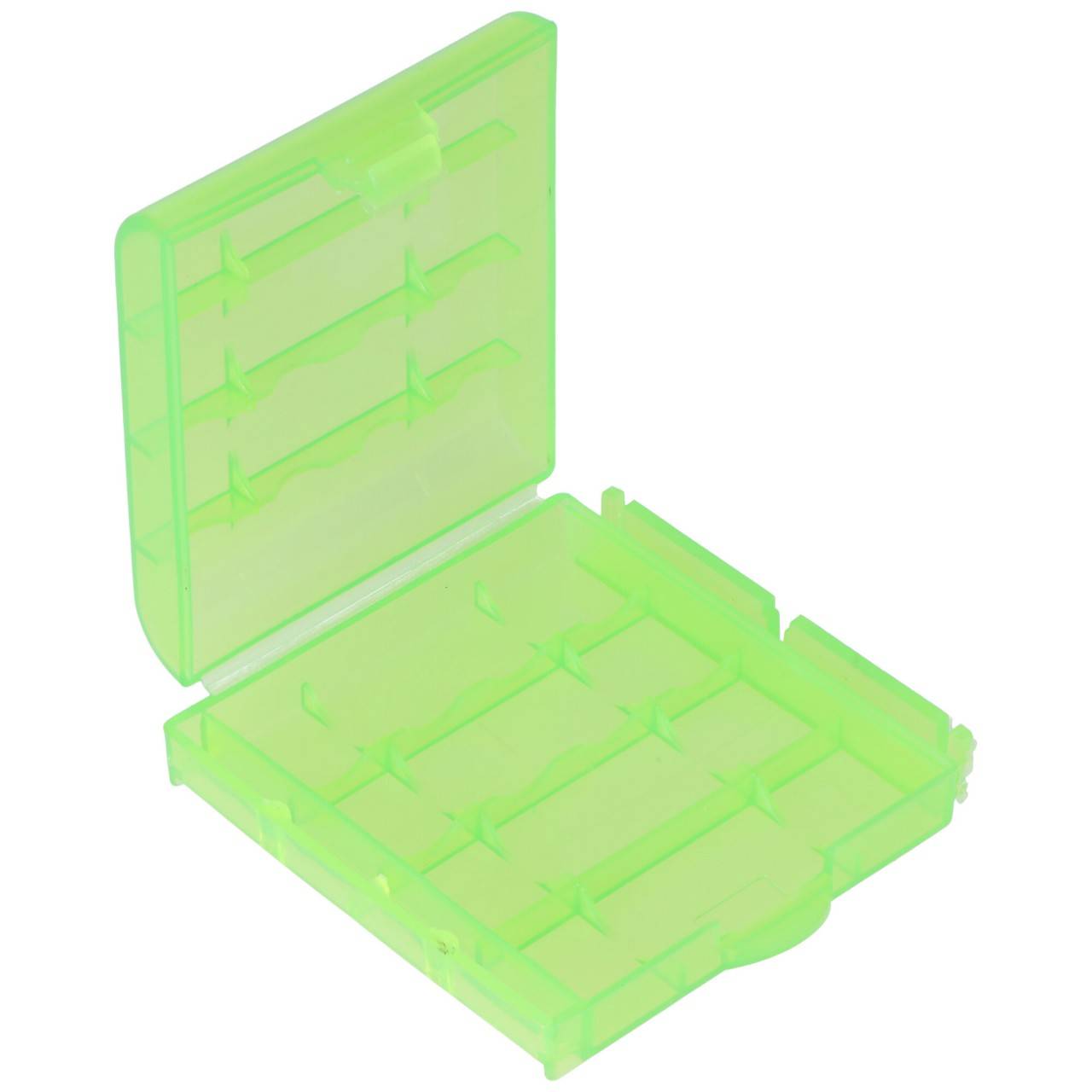 Aufbewahrungsbox für 4x AA Mignon oder 4x 14500 Akkus, max. Batterielänge 50,6mm, grün-0