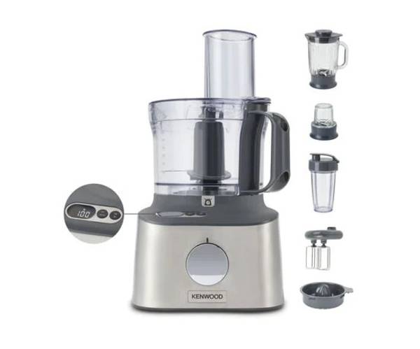 Kenwood MultiPro Compact+ FDM316SS, 2 l, Grau, Tasten, Drehregler, 1,2 l, Kunststoff, Metall