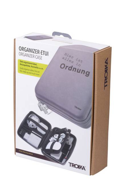 Troika CBO10/GB, Kunstleder, Samt, Grau, Reißverschlusstasche, 160 mm, 50 mm, 220 mm-4