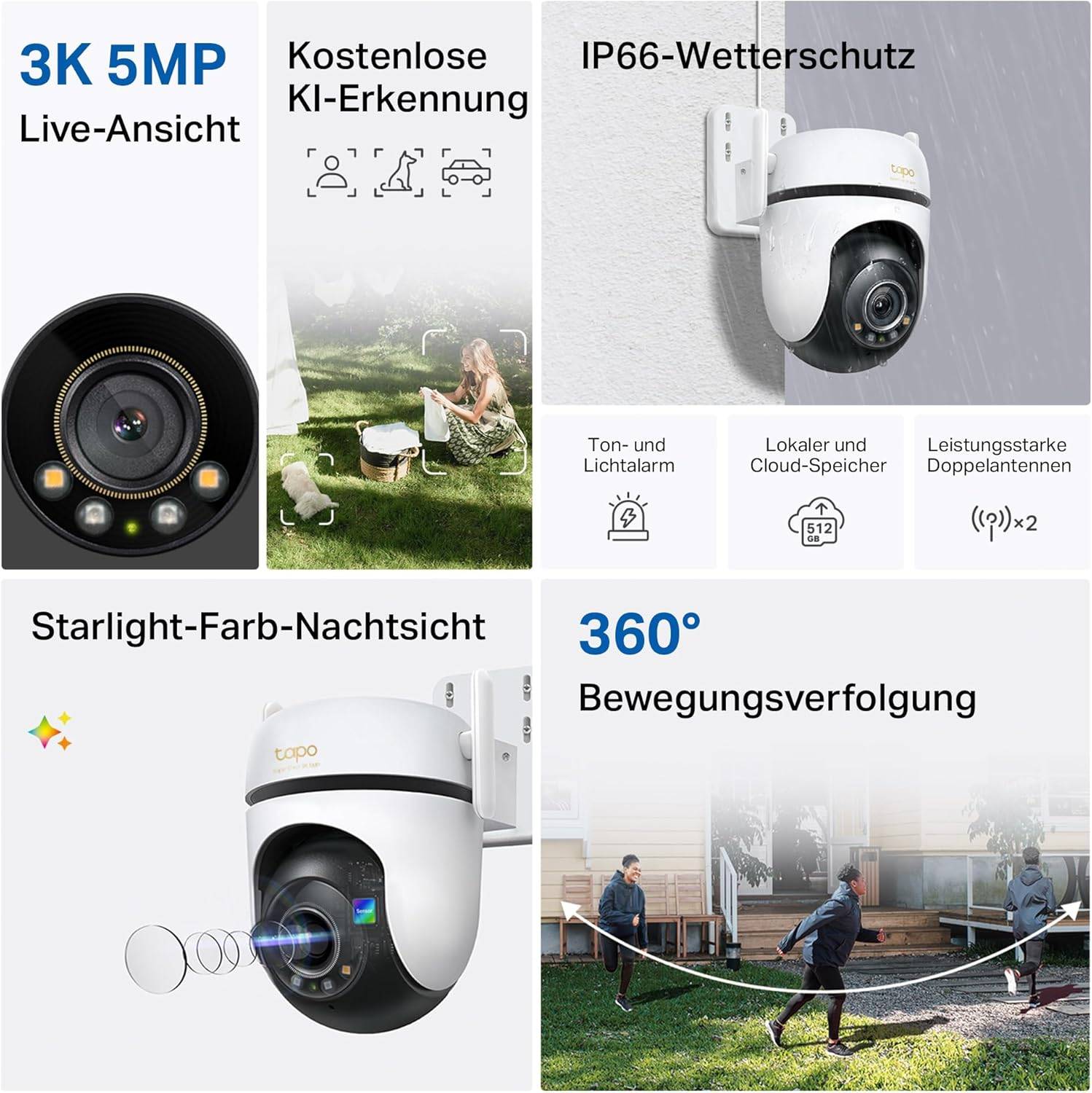 TP-LINK Tapo C530WS 360° Überwachungskamera Außen mit Bewegungsverfolgung 3K 5MP-1