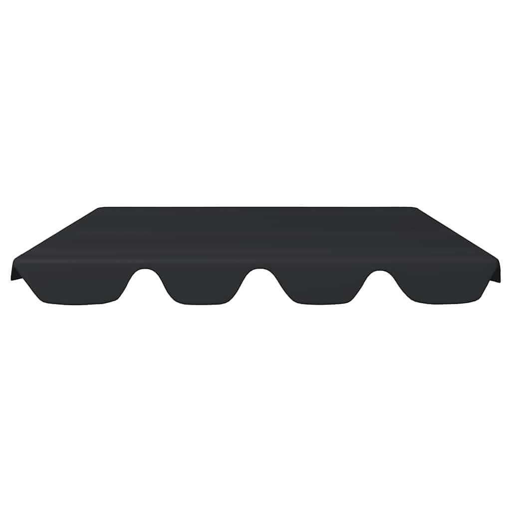 vidaXL Ersatzdach für Hollywoodschaukel Schwarz 188/168x145/110 cm-4