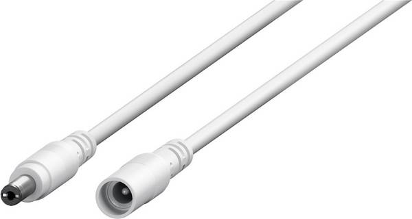 Goobay 76677 DC Netzkabel Verlängerungskabel 12V Netzteil DC-Stecker auf DC-Buchse 5,50 x 2,10 mm Stromkabel Weiß 10m