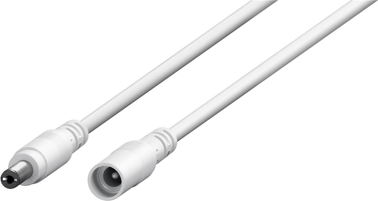 Goobay 76677 DC Netzkabel Verlängerungskabel 12V Netzteil DC-Stecker auf DC-Buchse 5,50 x 2,10 mm Stromkabel Weiß 10m-0