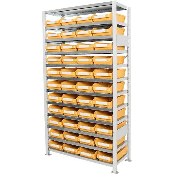 Steckregal mit Regalkästen HxBxT 1790 x 1000 x 500 mm Grundregal mit 44 Kästen. STEMO Lagerstandard GmbH-3