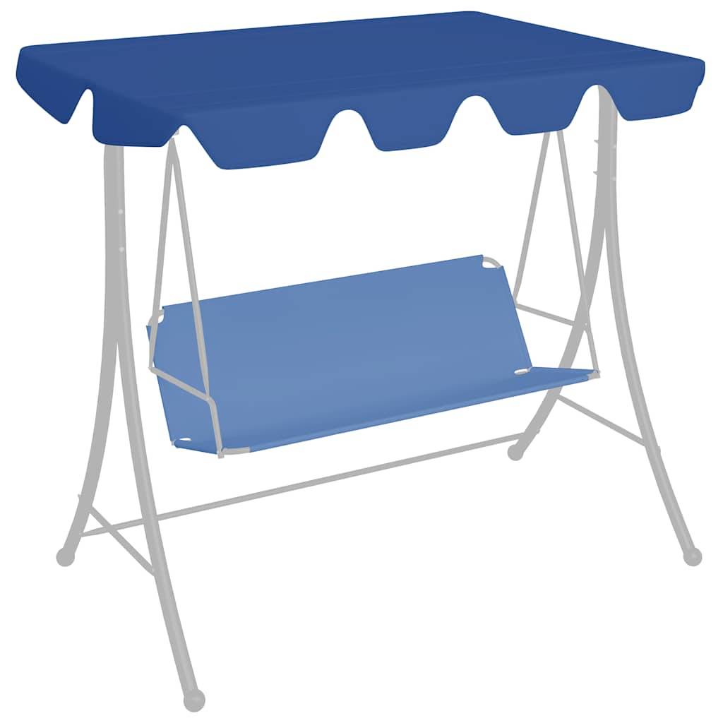 vidaXL Ersatzdach für Hollywoodschaukel Blau 188/168x145/110 cm-3