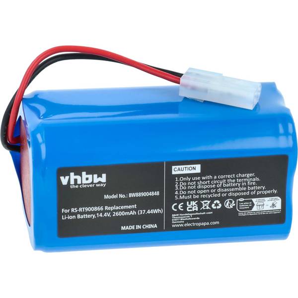 vhbw Akku kompatibel mit Rowenta Explorer 60 Animal Connect | 60 Connect Saugroboter (2600 mAh, 14,4 V, Li-Ion, ohne