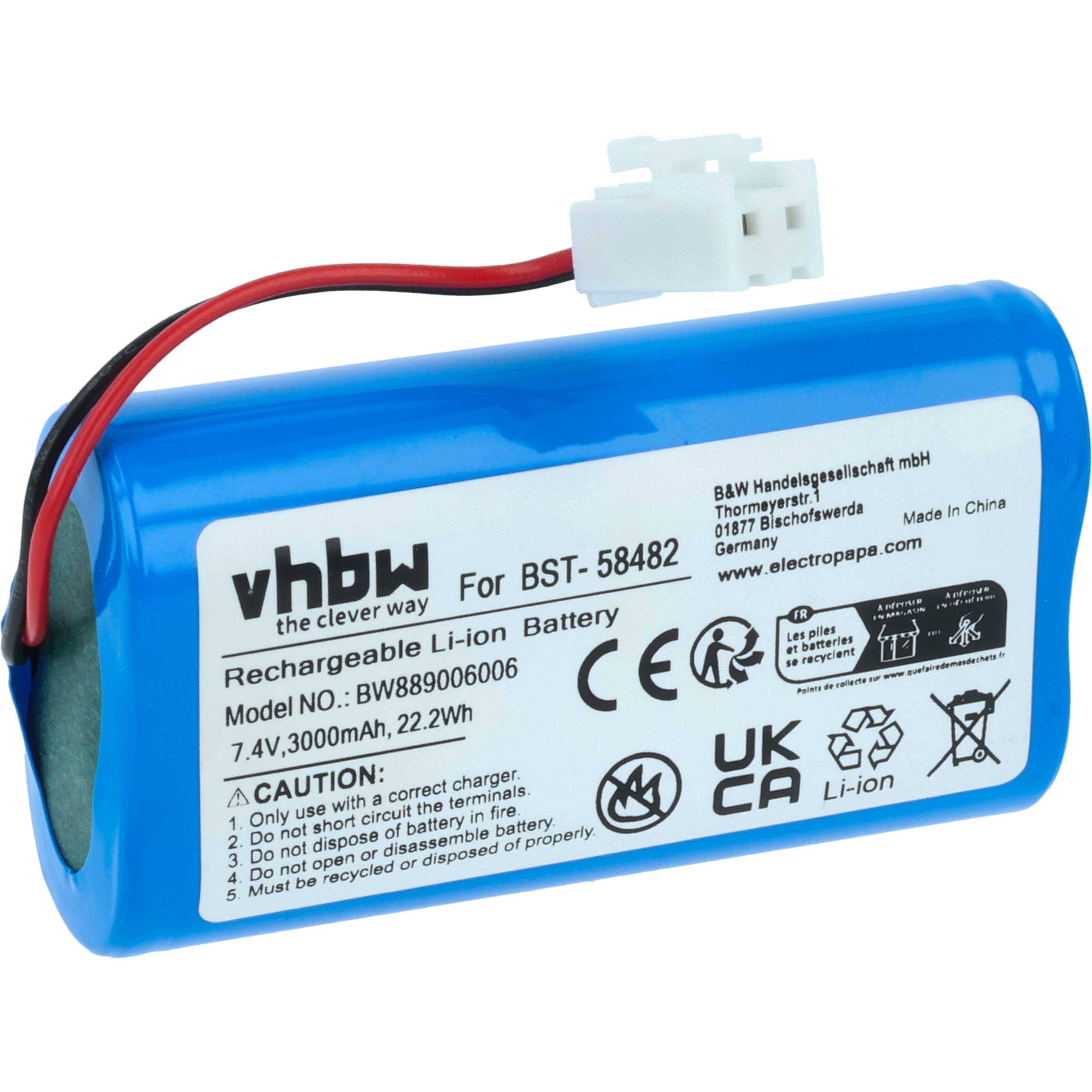 vhbw Akku kompatibel mit Aquatronix Poolsauger (3000 mAh, 7,4 V, Li-Ion)-0