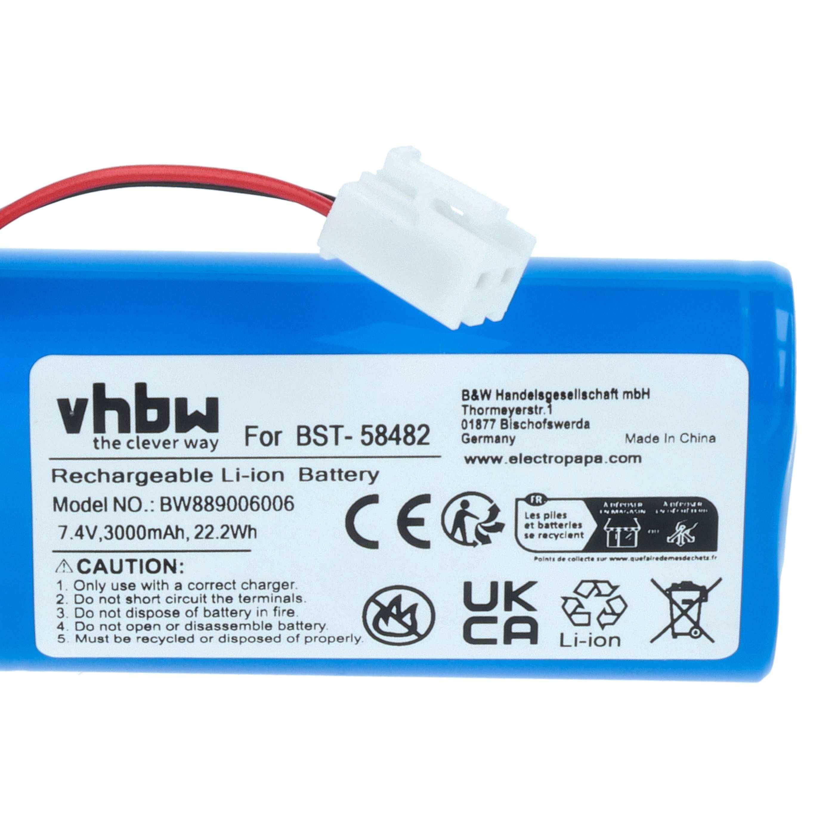 vhbw Akku kompatibel mit Aquatronix Poolsauger (3000 mAh, 7,4 V, Li-Ion)-3