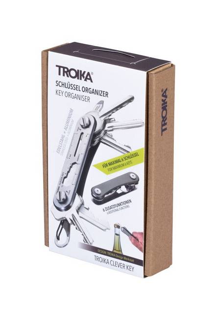 Troika KCL81/TI, Schlüsseltasche, Grau, Aluminium, Edelstahl, Rechteck, Drinnen/Draußen, 22 mm-4