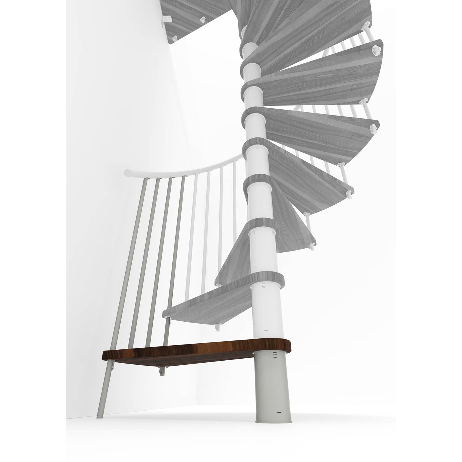 Minka Höhenerweiterung für Spiral Smart 160cm Durchmesser Walnuss Weiß-0
