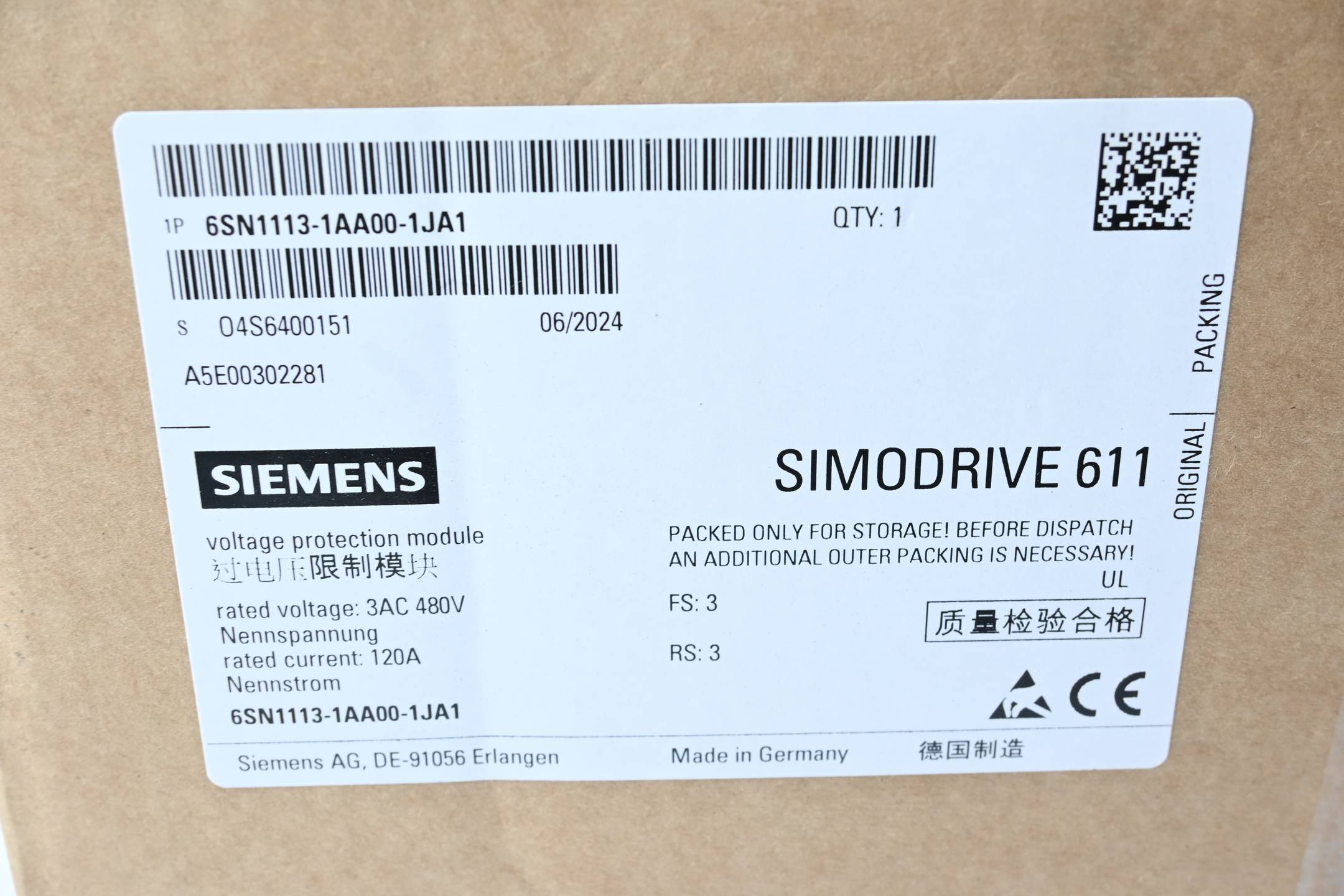 Siemens Simodrive VPM120 6SN1113-1AA00-1JA1 ( 6SN1 113-1AA00-1JA1 ) E. 3-1