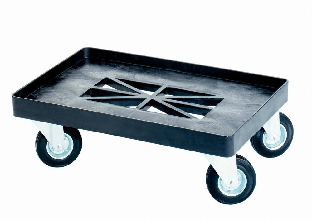 Rollwagen, LxB 620x420 mm, Traglast 250 kg, Farbe schwarz-0