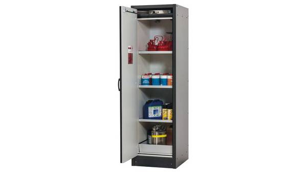 Gefahrstoffschrank, Sicherheitsschrank Typ 30 - ca. 2 x 0,6 x 0,6 m - Türanschlag links - 3 Fachböden - mit Lochblech -