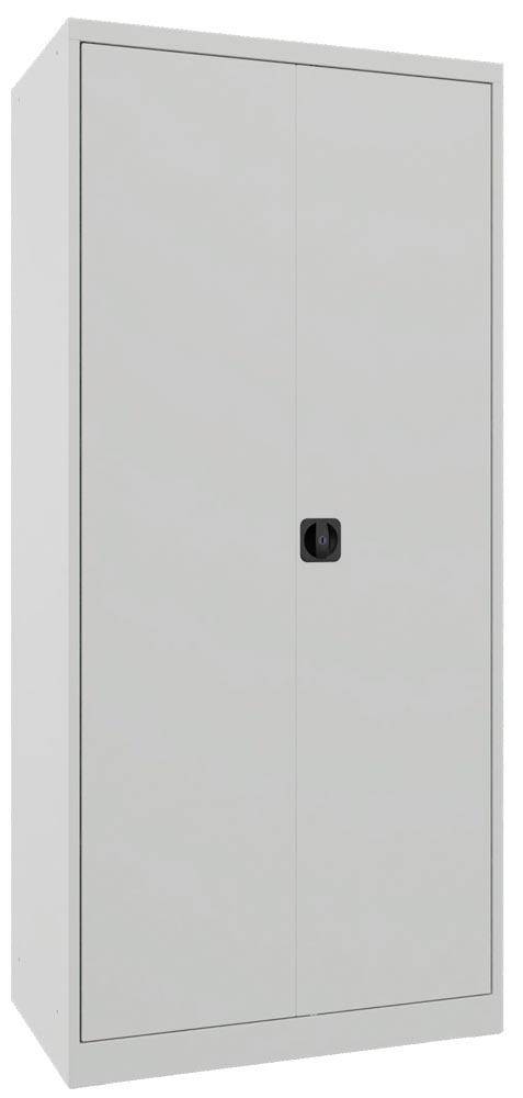 Flügeltürenschrank, Stahlblechtüren, 4 Böden verzinkt, BxTxH 890x545x1950 mm, Korpus/Front RAL 7035/RAL 7035-0
