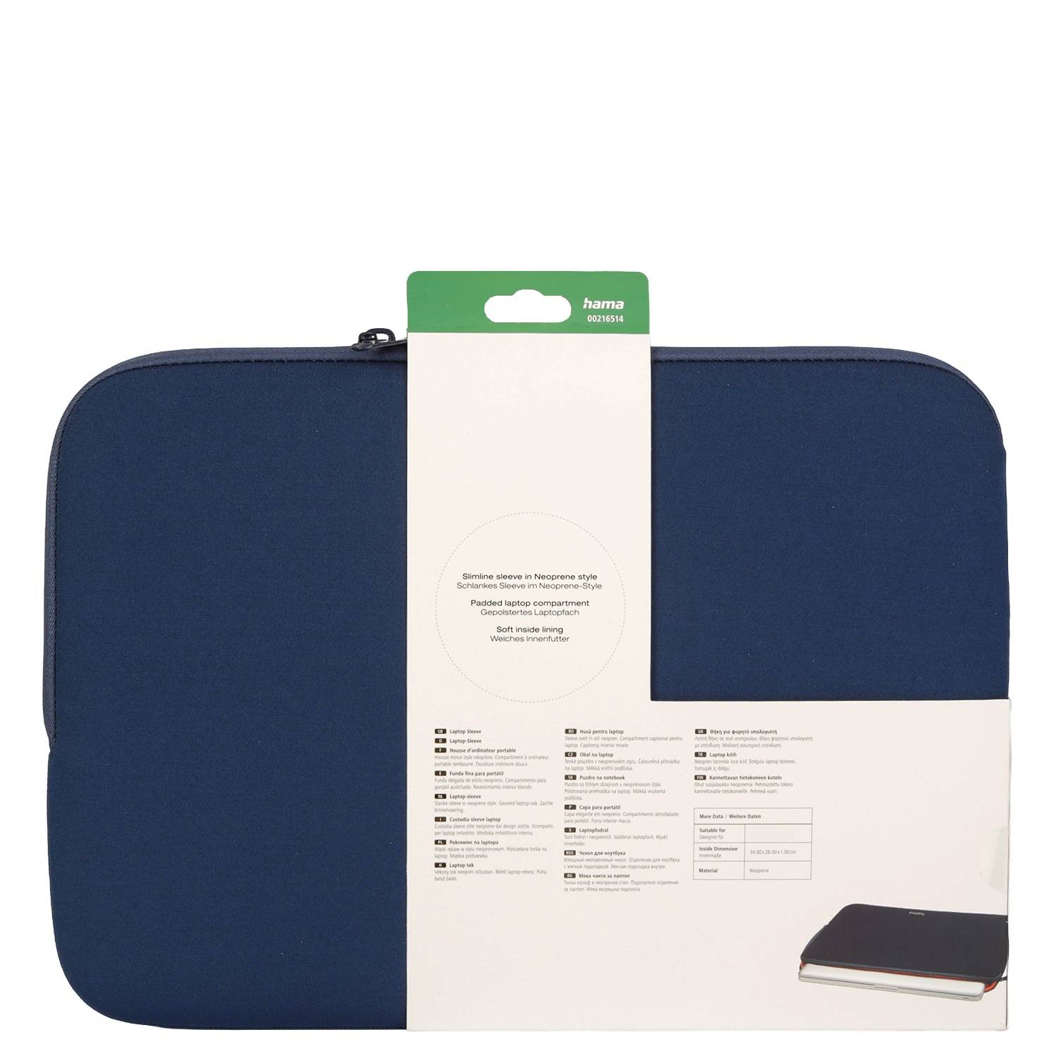 Notebook-Sleeve Neoprene Blau 14,1" bis 15"-4