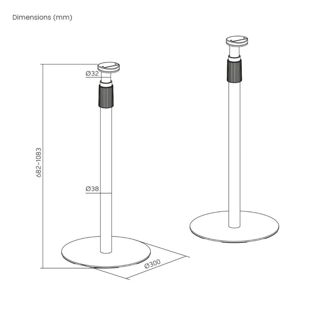 Symbolbild für ARLI 2x Lautsprecher Ständer für Sonos Era 100 & 300 höhenverstellbar Standfuss schwarz