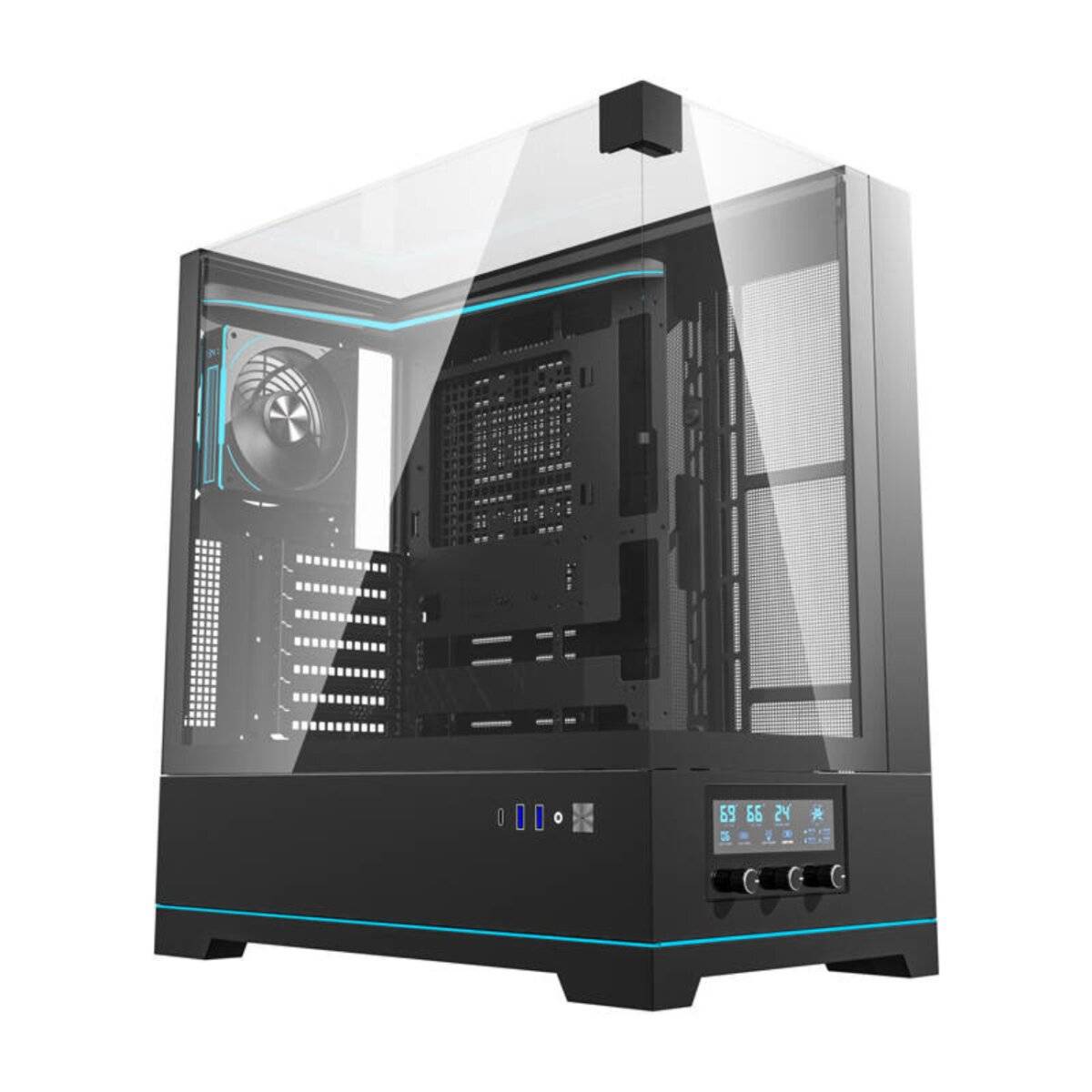 Darkflash DY450 PRO Big Tower PC-Gehäuse Schwarz mit ARGB & Lüftersteuerung-0