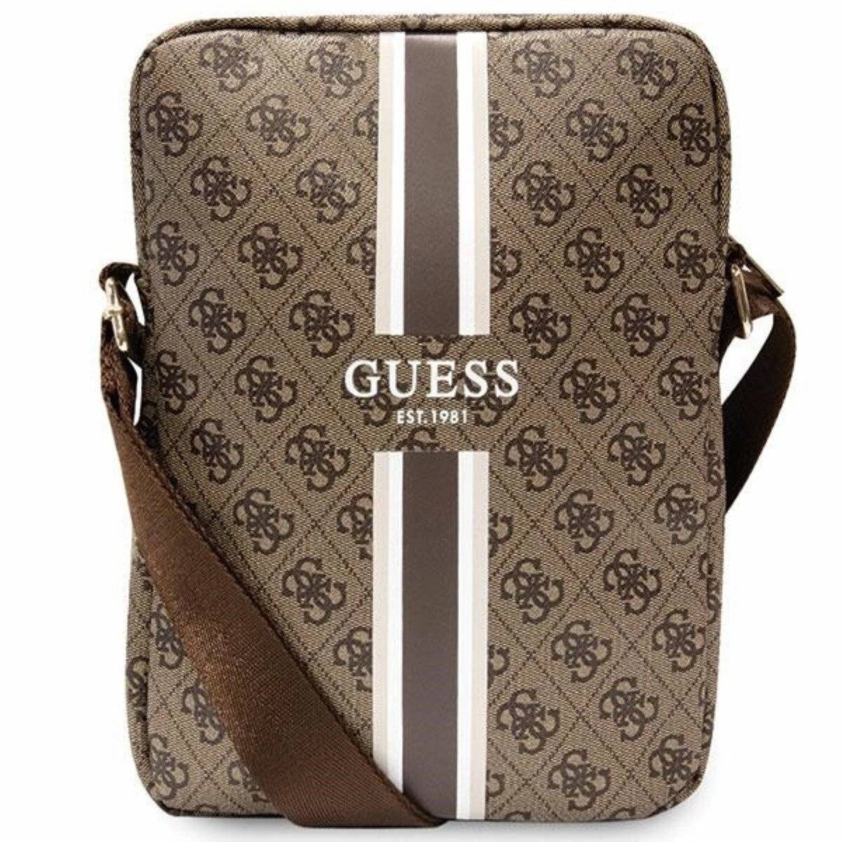 GUESS 4G Stripes Umhängetasche 10 Zoll - Tablet-Tasche in Braun-0