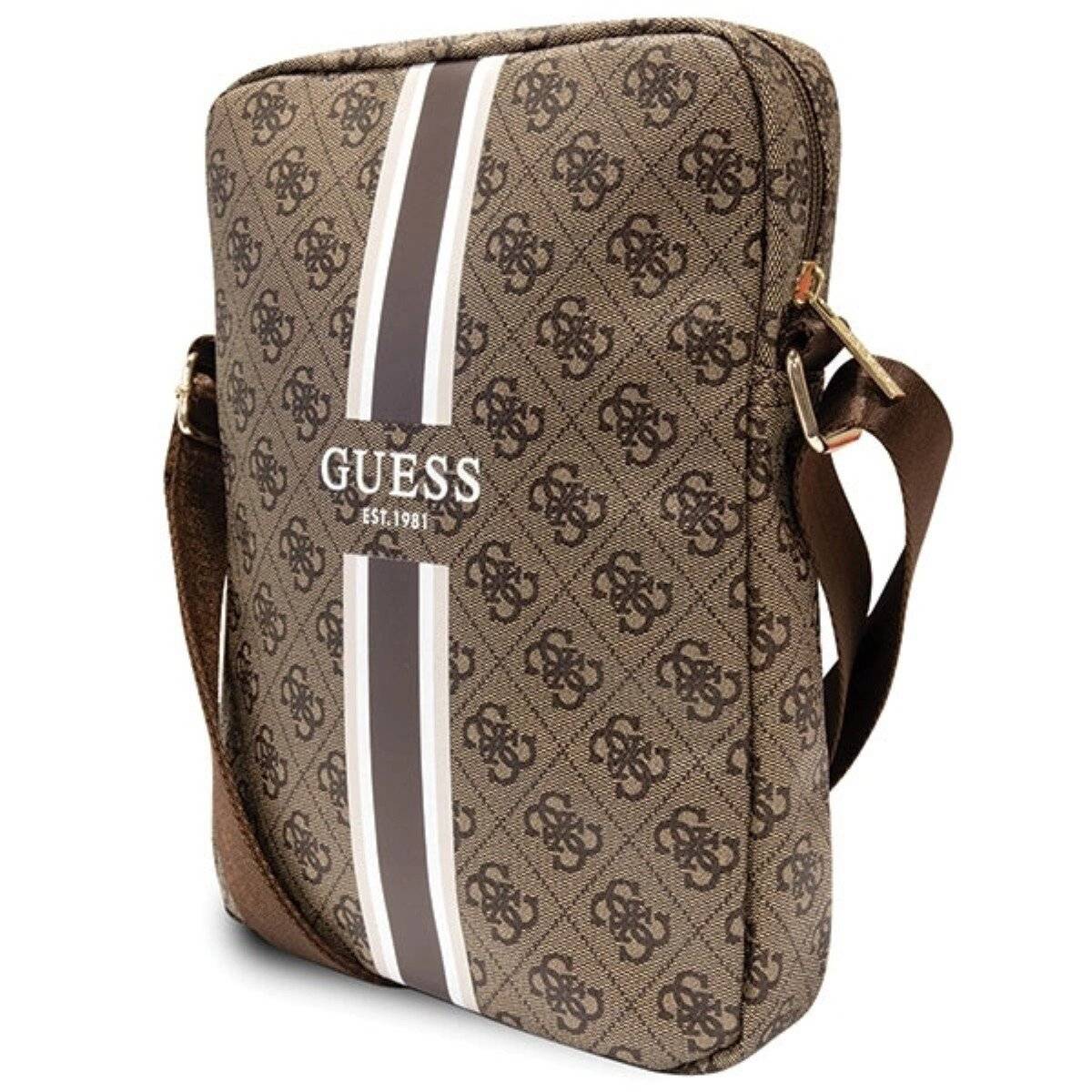 GUESS 4G Stripes Umhängetasche 10 Zoll - Tablet-Tasche in Braun-1