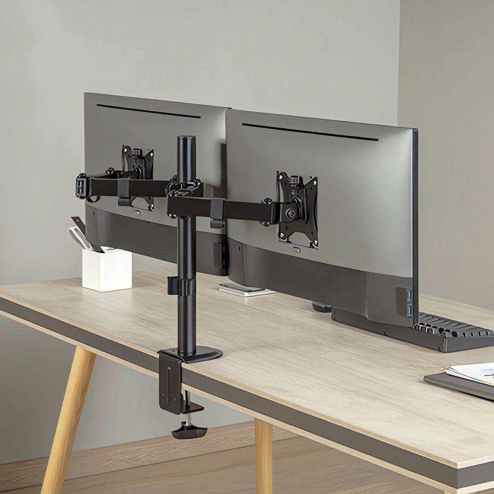 Monitorhalterung für 2 Monitore 17 – 27 Zoll – Gelenkarm-4