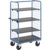Etagenwagen mit Gitter-Seitenwänden Vollgummireifen Ladefläche 975 x 700 mm 4 Etagen. TAKKT Industrial &