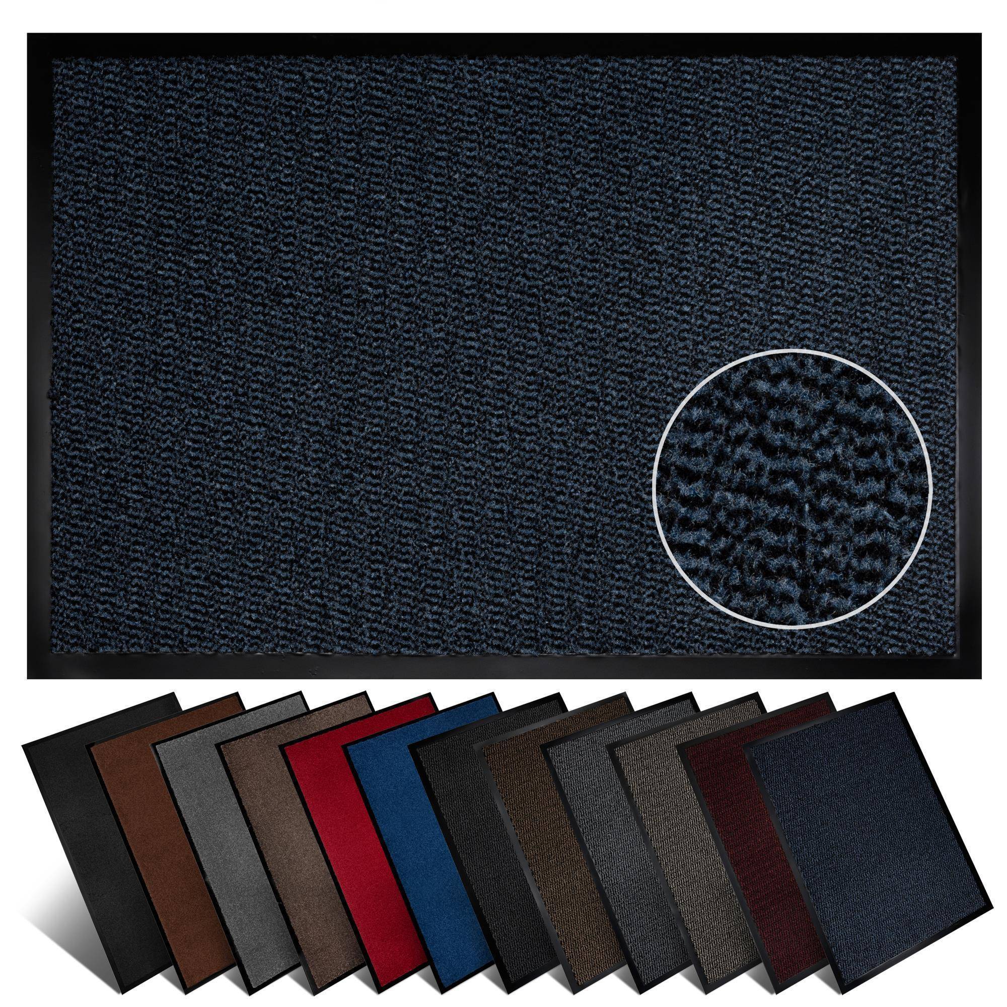 Furni24 Fußmatte - Blau-Schwarz, 60 x 90 cm-0