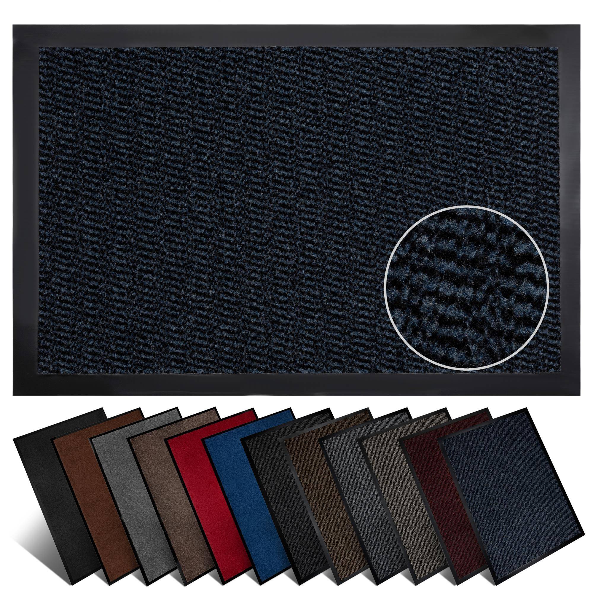 Furni24 Fußmatte - Blau-Schwarz, 40 x 60 cm-0