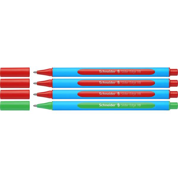 4 Kugelschreiber Slider Edge XB Lehrerkorrekturset blau Schreibfarbe