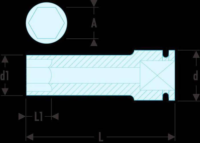 Facom NSB.17 IMPACT-Steckschluessel 1/2'' konvex 17 mm-1