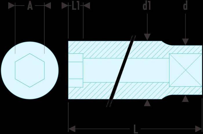 Facom R.13 Steckschluessel 1/4'' 6-Kant 13mm-1