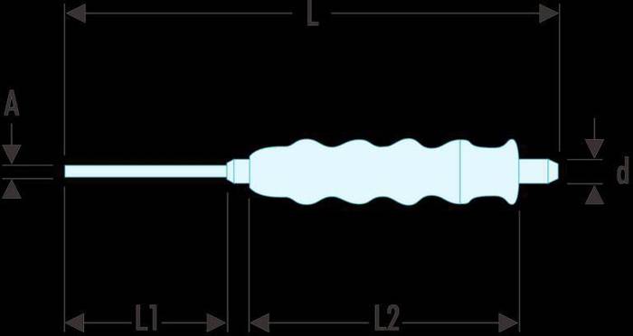 Facom 249.G10 Splinttreiber mit Handgriff 9,8 mm-1