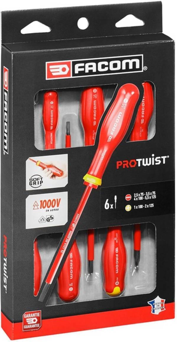 Facom ATPVE.J6PB Schraubendreher-Set 6-tlg. 1000V